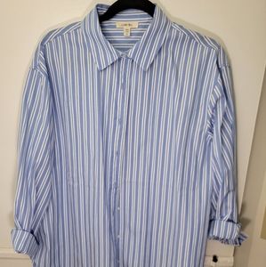 Classic Blue Striped Button-down